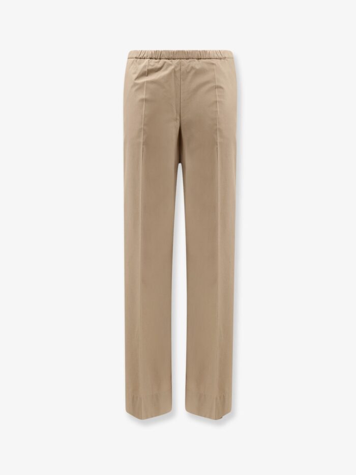 Moncler Cotton Trousers With Logo Patch