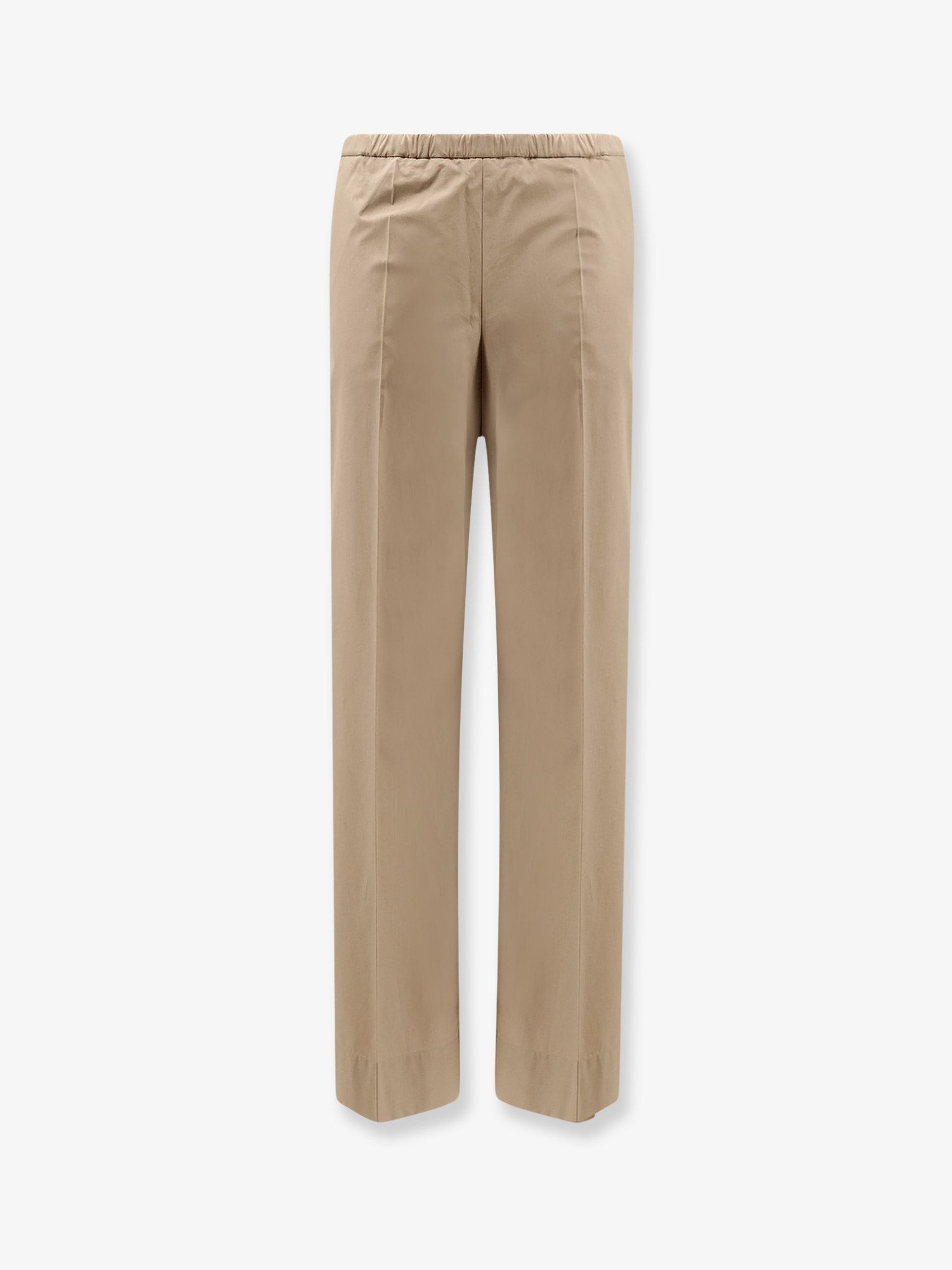 Moncler Cotton Trousers With Logo Patch