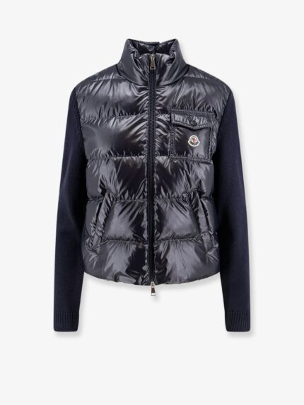 Moncler Down Jacket With Virgin Wool Inserts