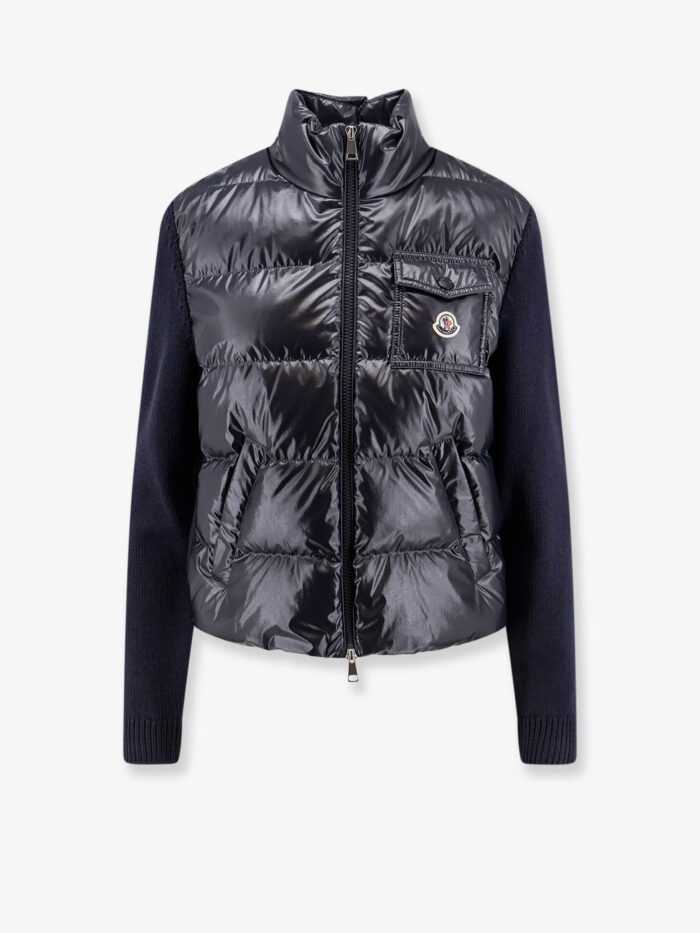 Moncler Down Jacket With Virgin Wool Inserts