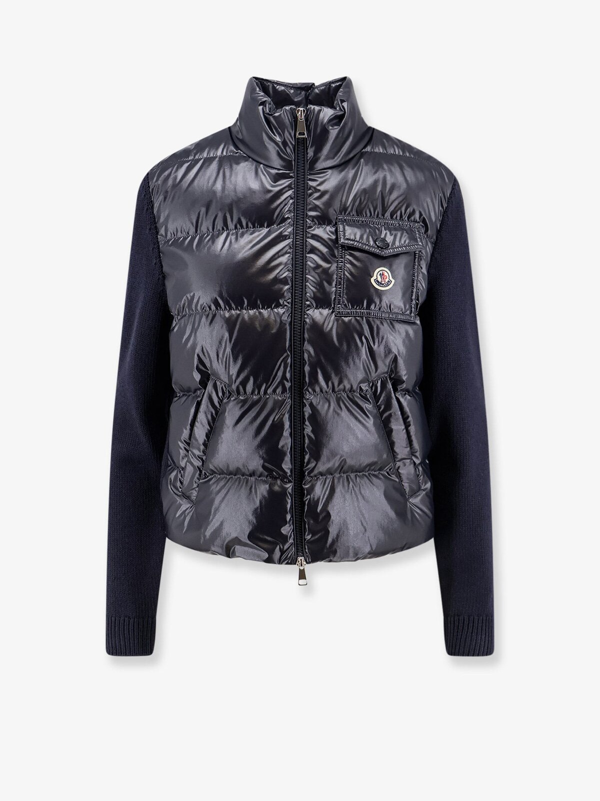 Moncler Down Jacket With Virgin Wool Inserts