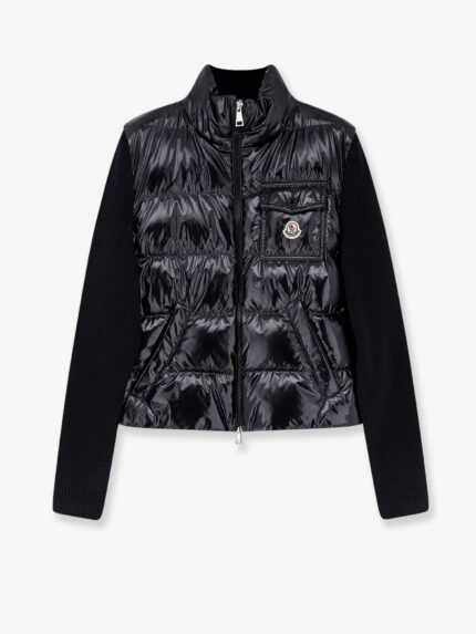 Moncler Down Jacket With Virgin Wool Inserts