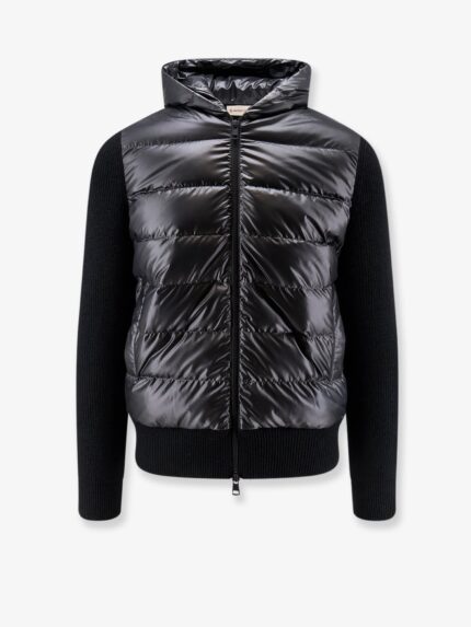 Moncler Down Jacket With Virgin Wool Inserts