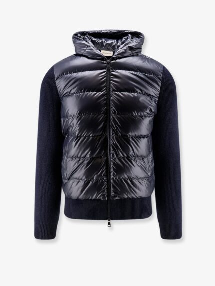 Moncler Down Jacket With Virgin Wool Inserts