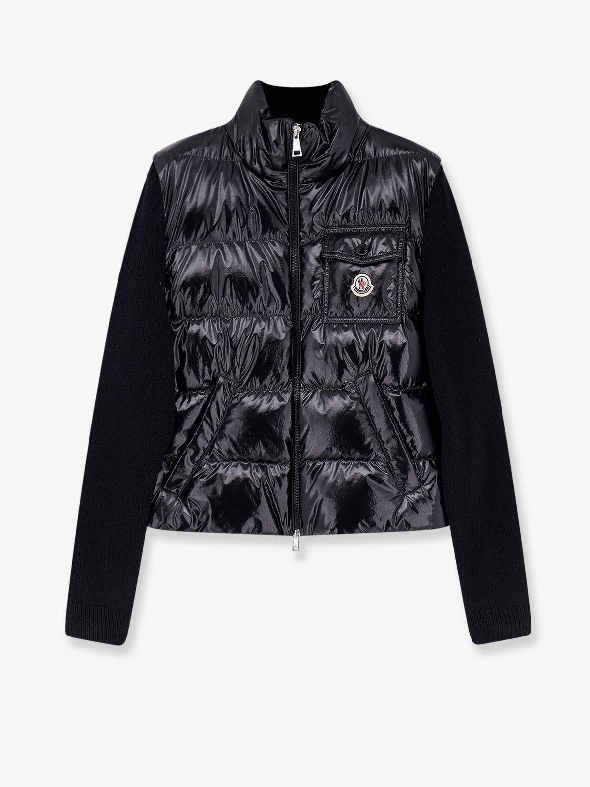 Moncler Down Jacket With Virgin Wool Inserts