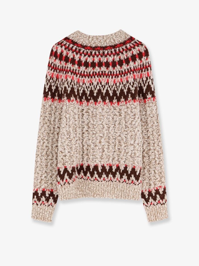 moncler grenoble jacquard wool blend sweater with geometric pattern MONCLER GRENOBLE Jacquard Wool Blend Sweater With Geometric Pattern