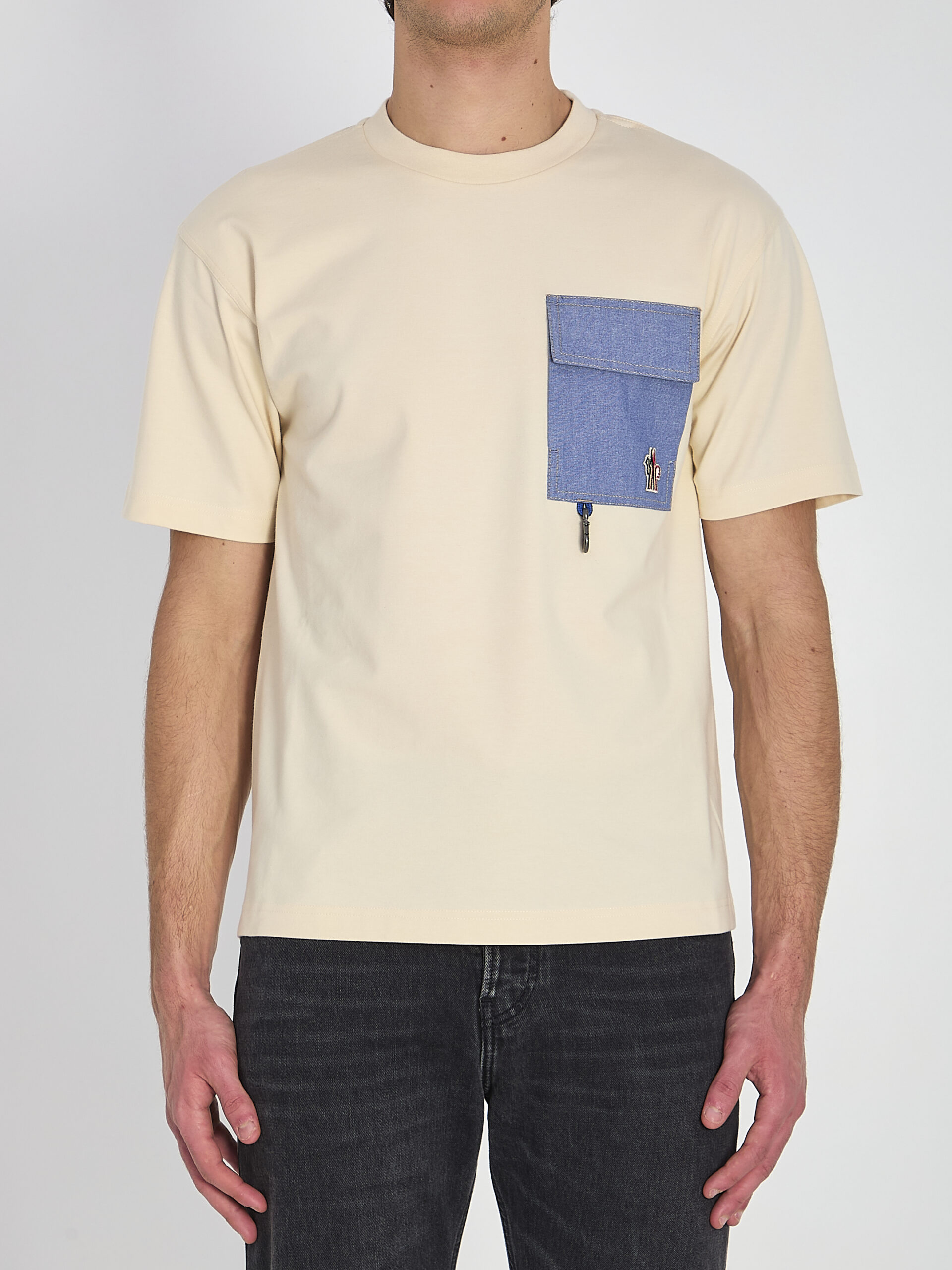 Moncler Grenoble T-shirt with a denim pocket
