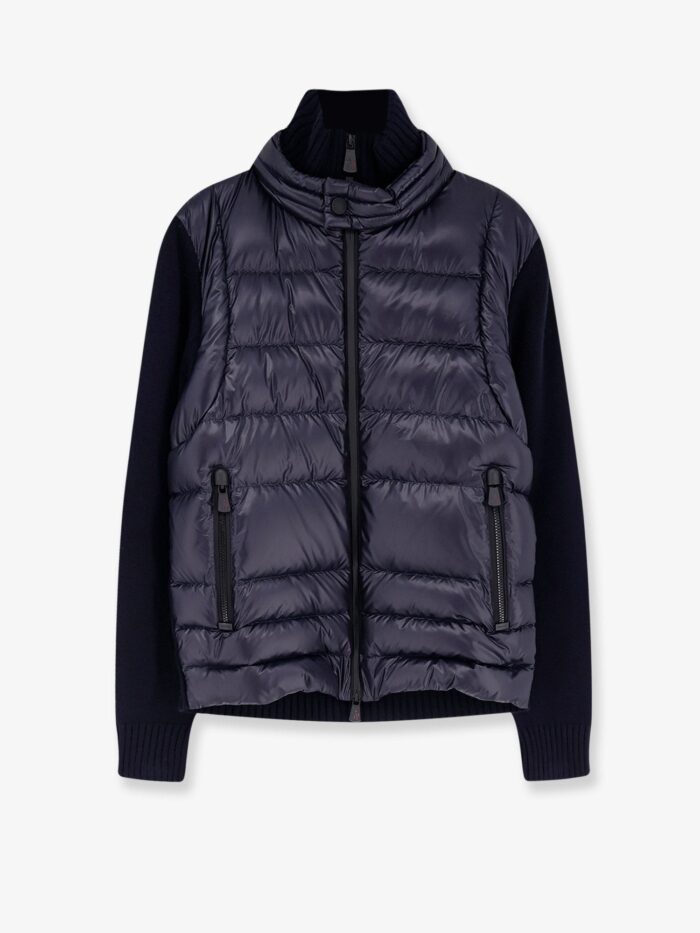 moncler grenoble wool blend jacket with logo detail MONCLER GRENOBLE Wool Blend Jacket With Logo Detail