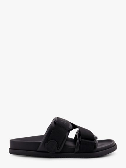 Moncler Mon Summer Leather Sandals With Nylon Details