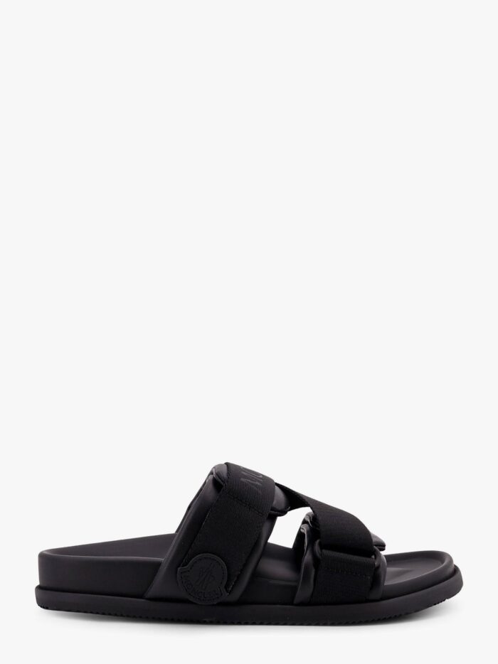Moncler Mon Summer Leather Sandals With Nylon Details