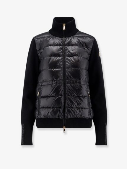 Moncler Nylon Down Jacket With Virgin Wool Inserts