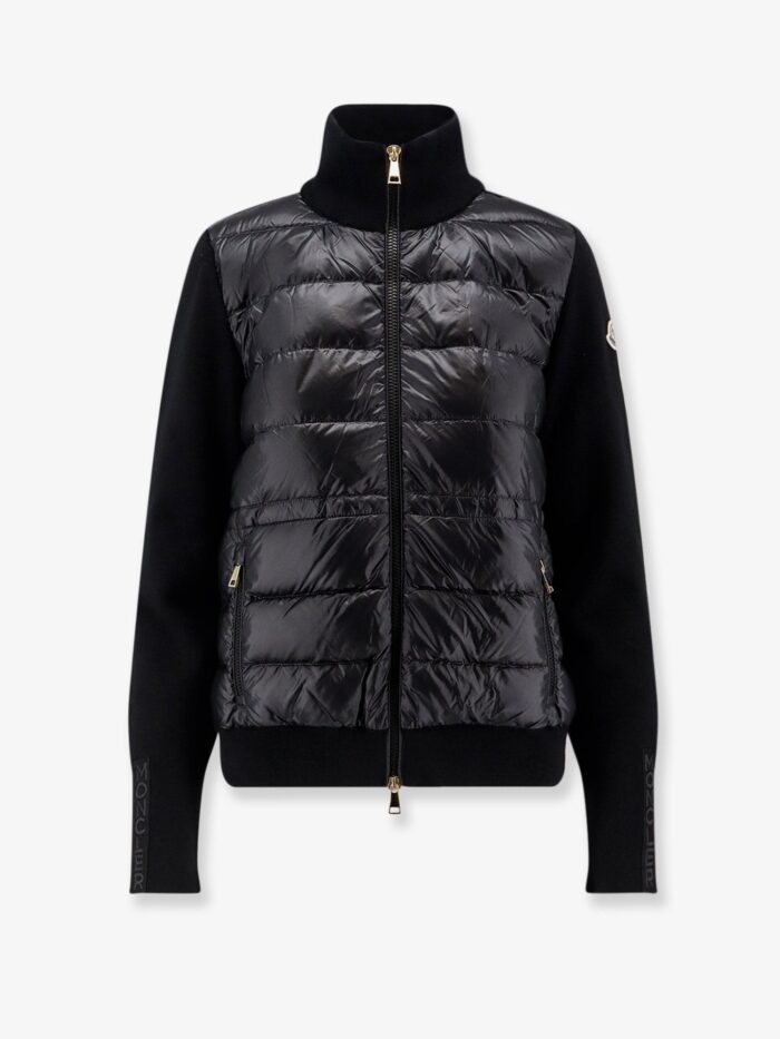 Moncler Nylon Down Jacket With Virgin Wool Inserts