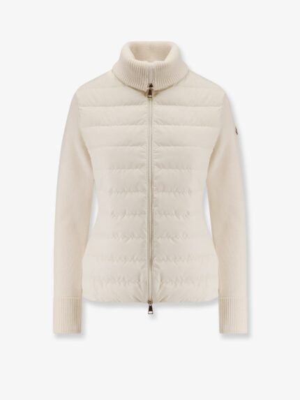 Moncler Nylon Down Jacket With Virgin Wool Inserts