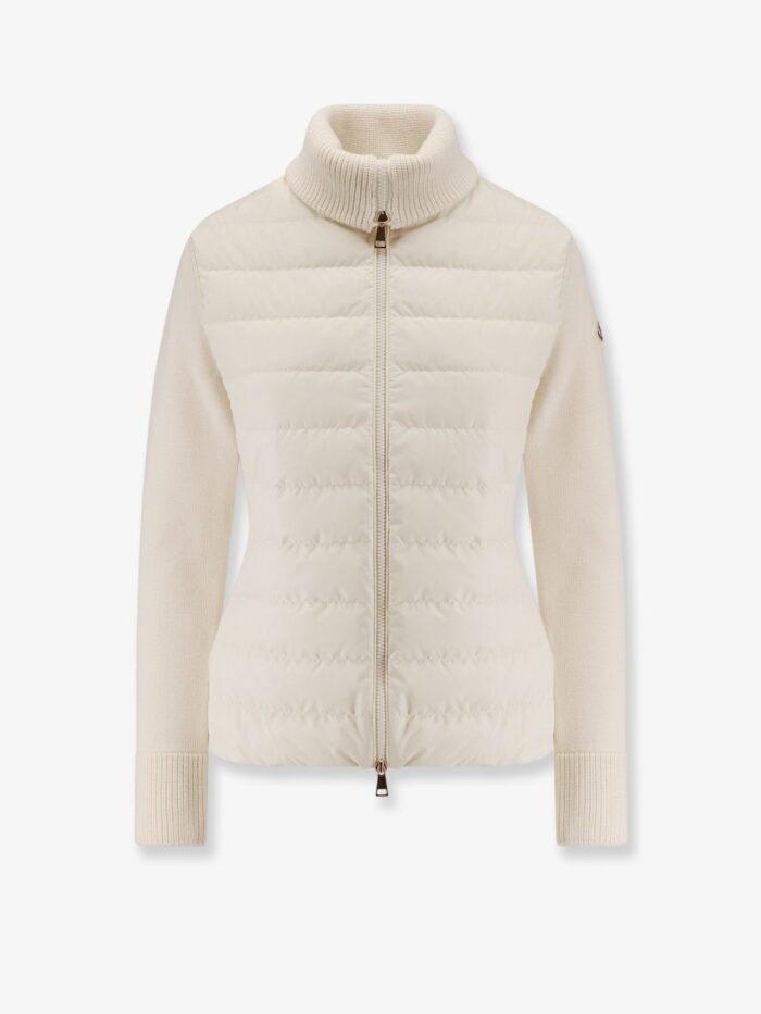 Moncler Nylon Down Jacket With Virgin Wool Inserts