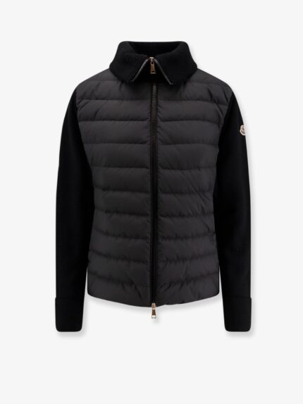 Moncler Nylon Down Jacket With Virgin Wool Inserts