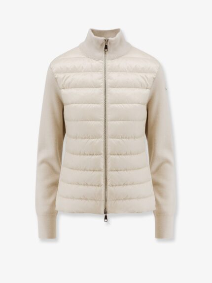 Moncler Nylon Down Jacket With Virgin Wool Inserts
