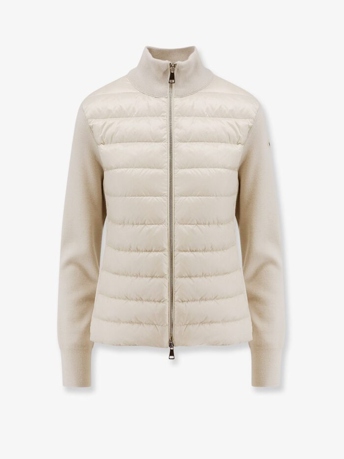 Moncler Nylon Down Jacket With Virgin Wool Inserts