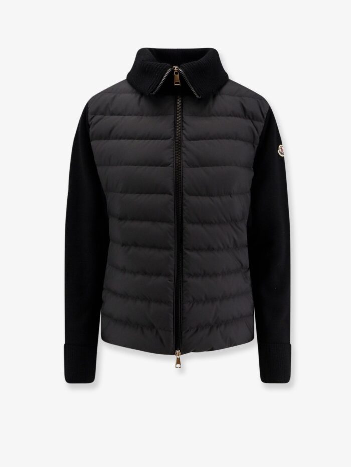Moncler Nylon Down Jacket With Virgin Wool Inserts