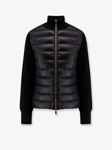 Moncler Nylon Down Jacket With Virgin Wool Inserts