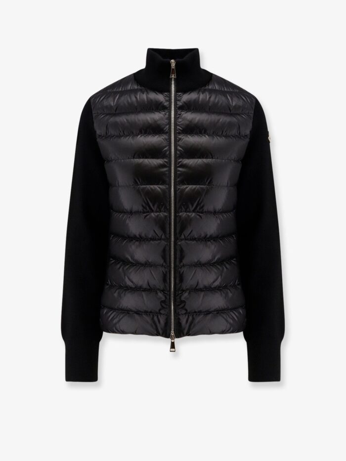 Moncler Nylon Down Jacket With Virgin Wool Inserts