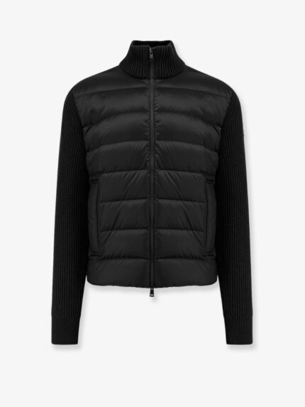 Moncler Nylon Down Jacket With Wool And Cashmere Inserts