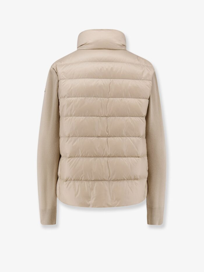Moncler Nylon Down Jacket With Wool Sleeves
