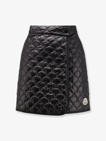 Moncler Nylon Skirt With Logo Patch