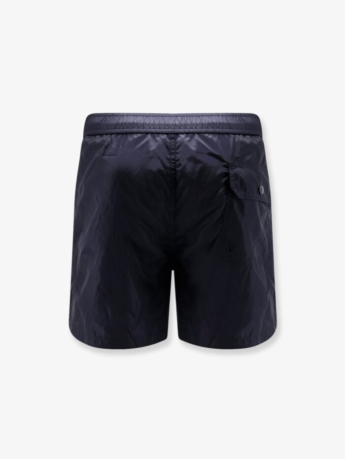 Moncler Nylon Swim Trunks With Logo Patch On The Bottom