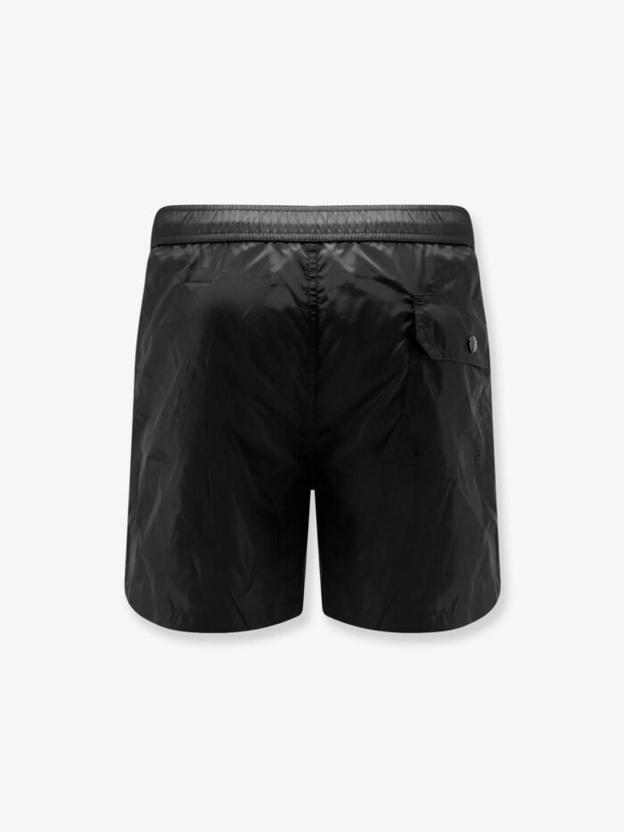 Moncler Nylon Swim Trunks With Logo Patch On The Bottom