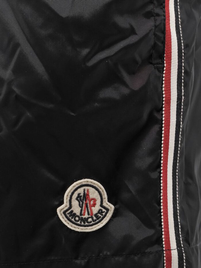 Moncler Nylon Swim Trunks With Logo Patch On The Bottom