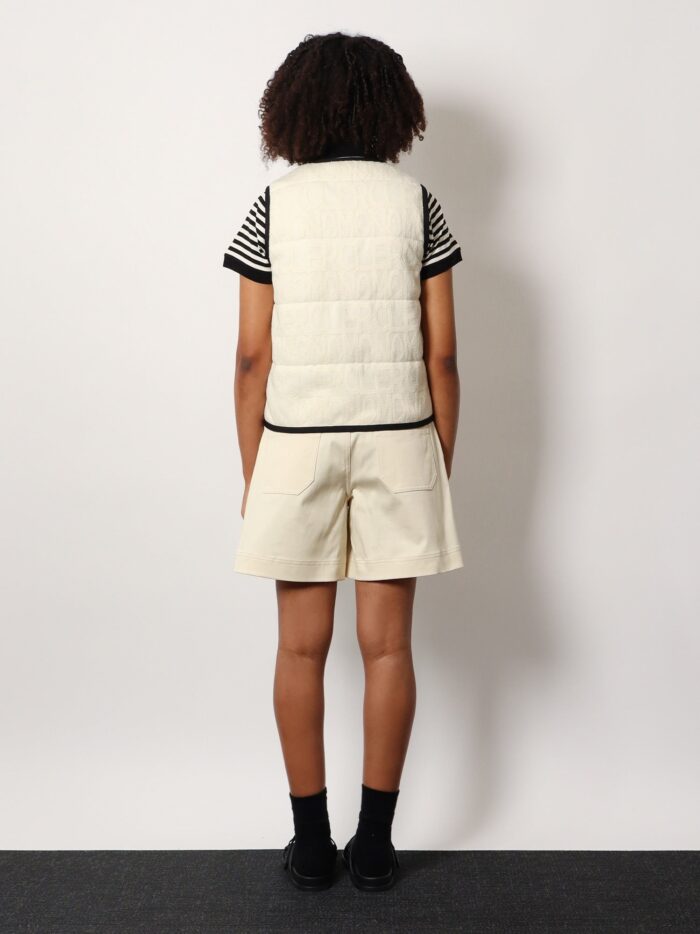 Moncler Padded Cotton Blend Vest With All-over Logo