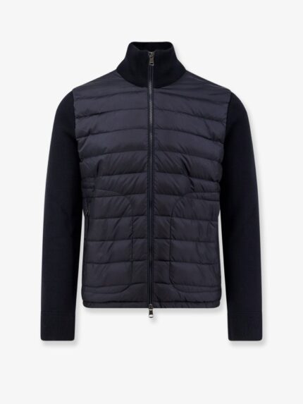 Moncler Padded Down Jacket With Wool Blend Sleeves
