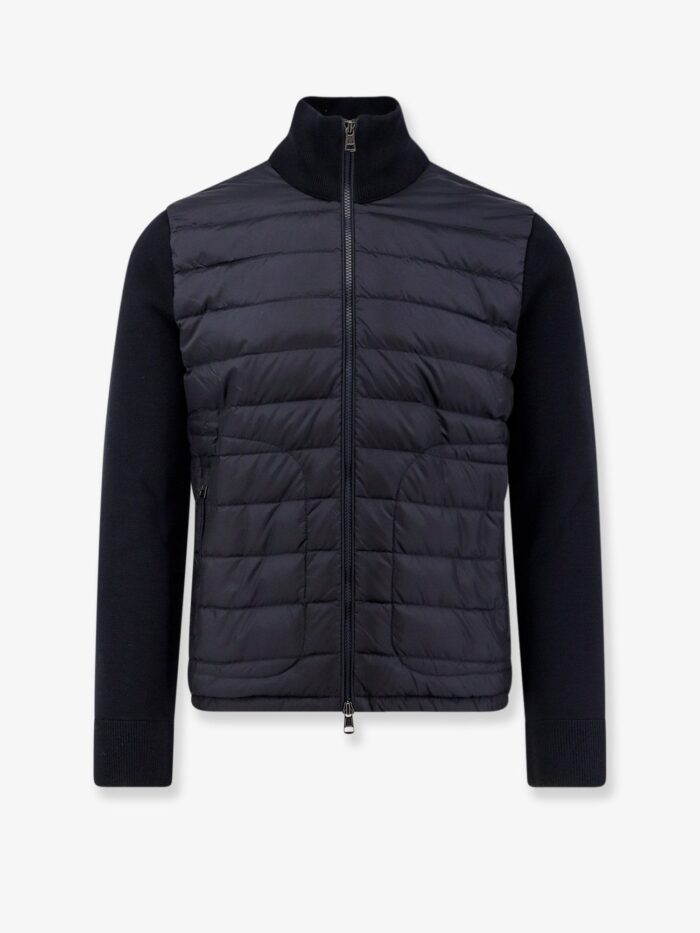 Moncler Padded Down Jacket With Wool Blend Sleeves