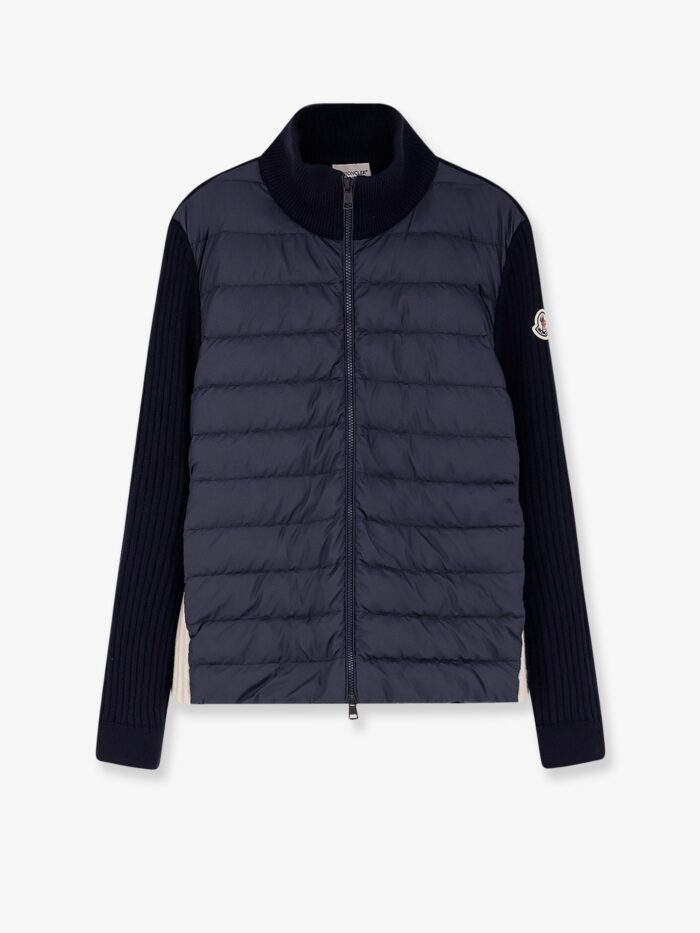 moncler padded jacket/cardigan with wool inserts Moncler Padded Jacket/Cardigan With Wool Inserts