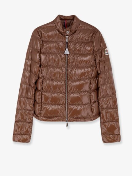 Moncler Papillon Down Jacket With Logo Patch