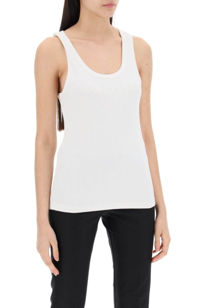 MONCLER Sleeveless Ribbed Jersey Top