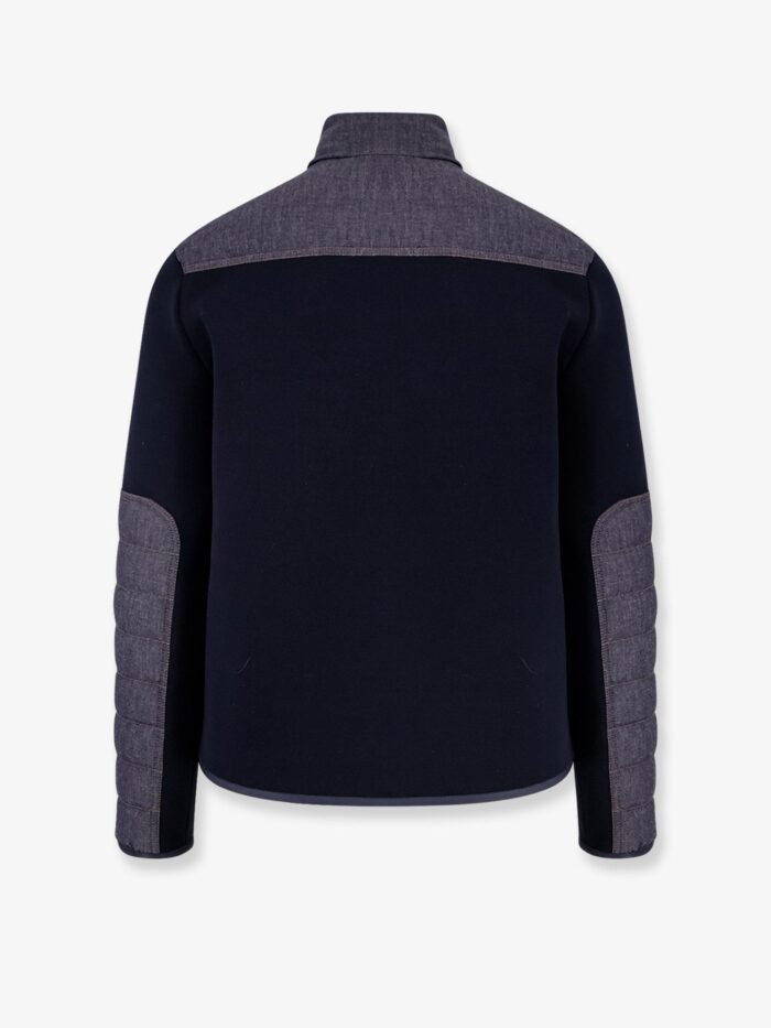 Moncler Stretch Cotton Cardigan With Padding On Thefront