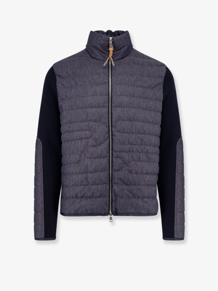 Moncler Stretch Cotton Cardigan With Padding On Thefront