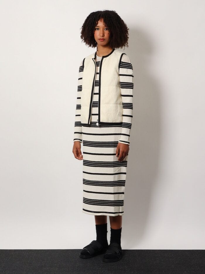 Moncler Striped Cotton Blend Dress