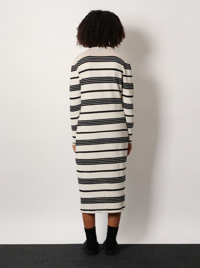Moncler Striped Cotton Blend Dress