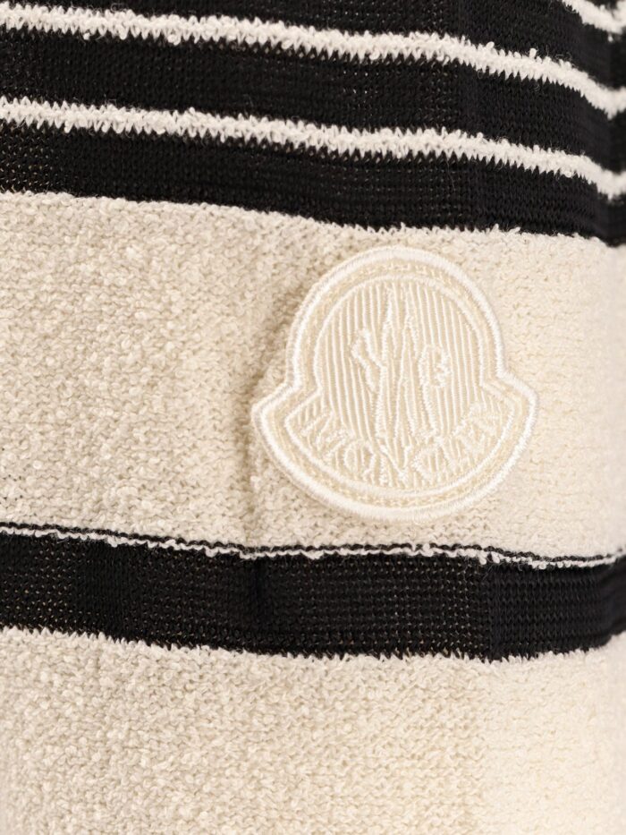 Moncler Striped Cotton Blend Dress
