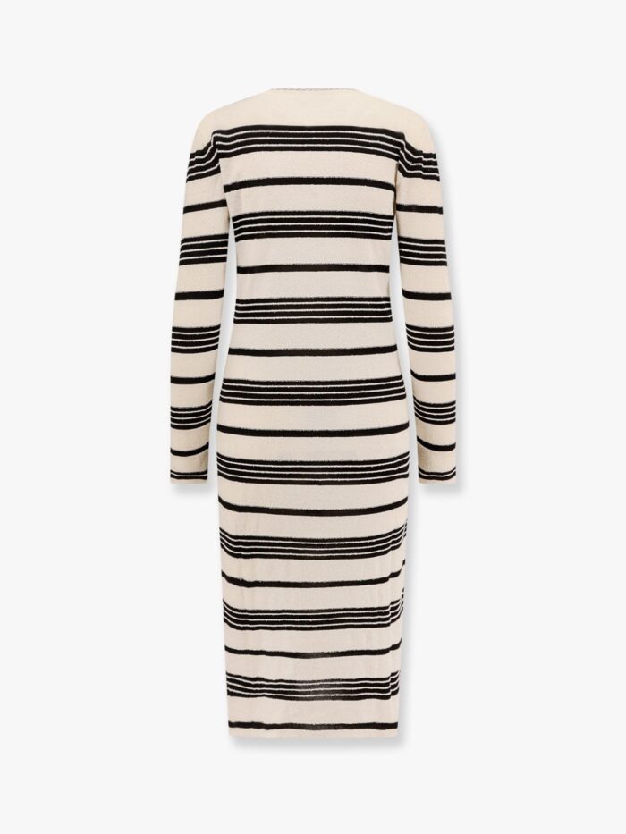 Moncler Striped Cotton Blend Dress