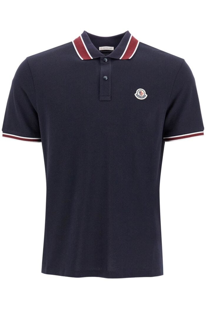 MONCLER Striped Polo Shirt With Detailed Accents