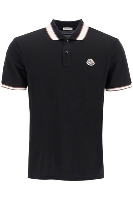 MONCLER Striped Polo Shirt With Detailed Accents