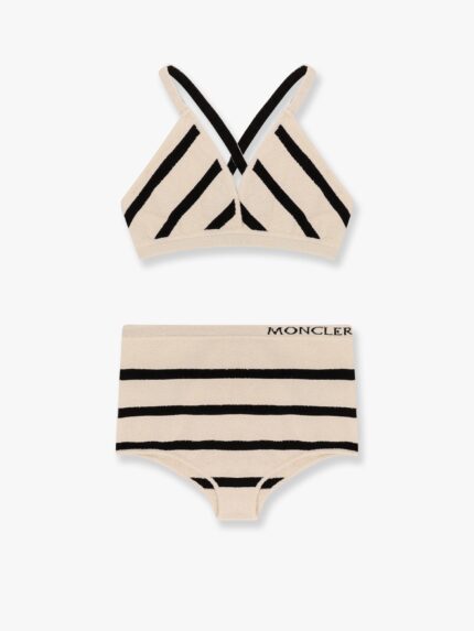 Moncler Top And Culotte Striped  Cotton Blend Set