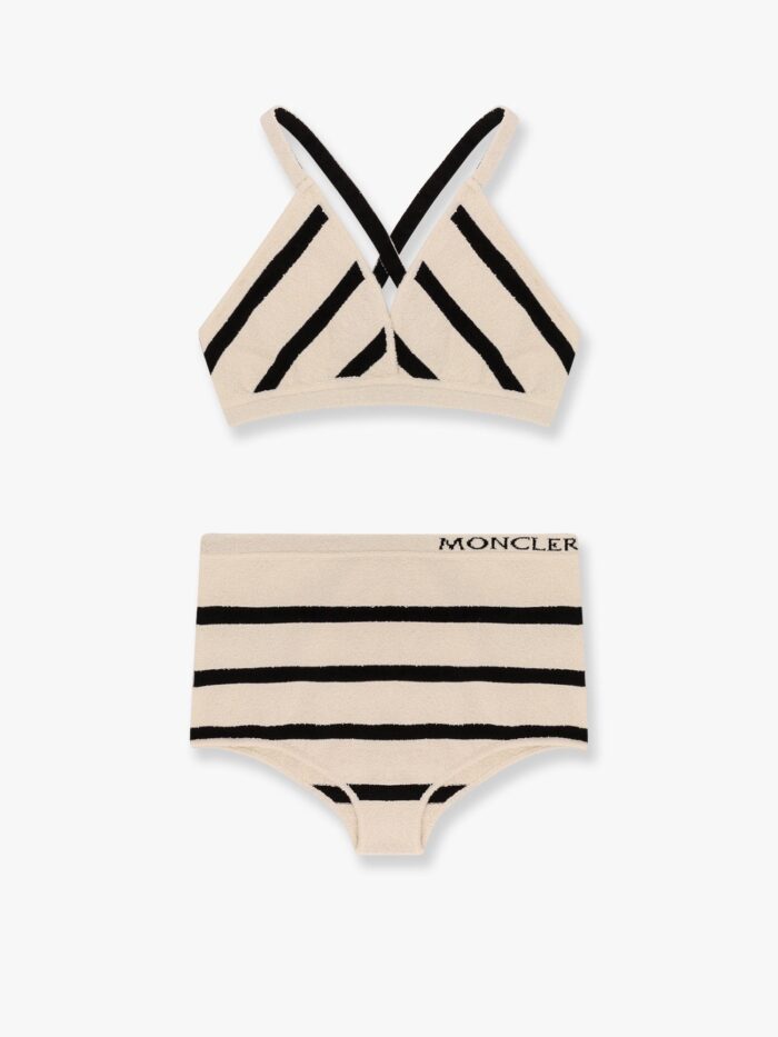 Moncler Top And Culotte Striped  Cotton Blend Set