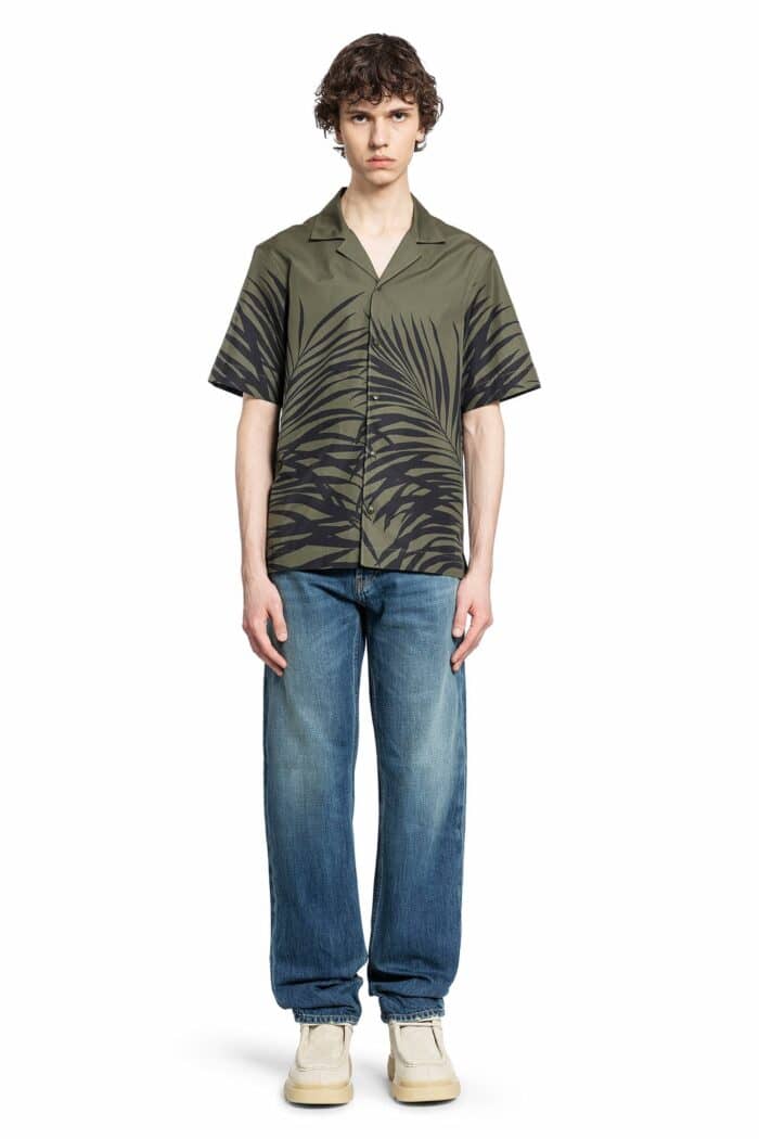 MONCLER Tropical Print Short Sleeve Shirt