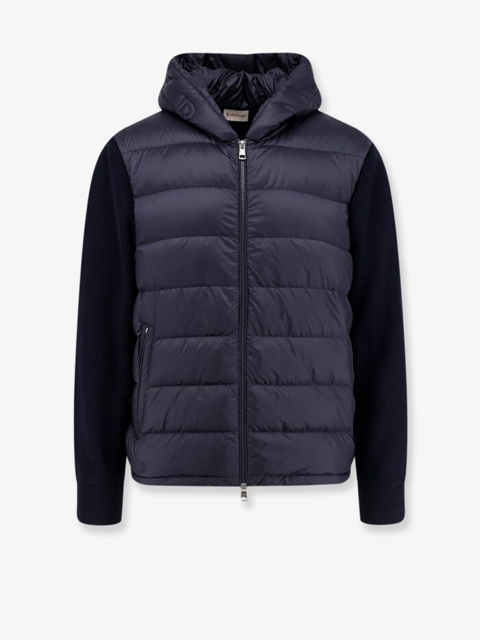 Moncler Virgin Wool Cardigan/jacket With Padded Inserts