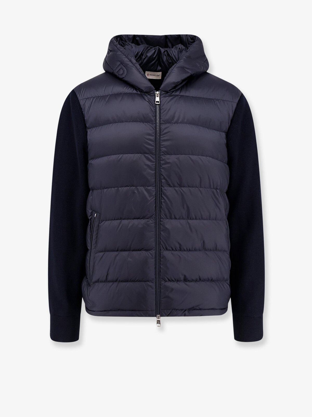 Moncler Virgin Wool Cardigan/jacket With Padded Inserts