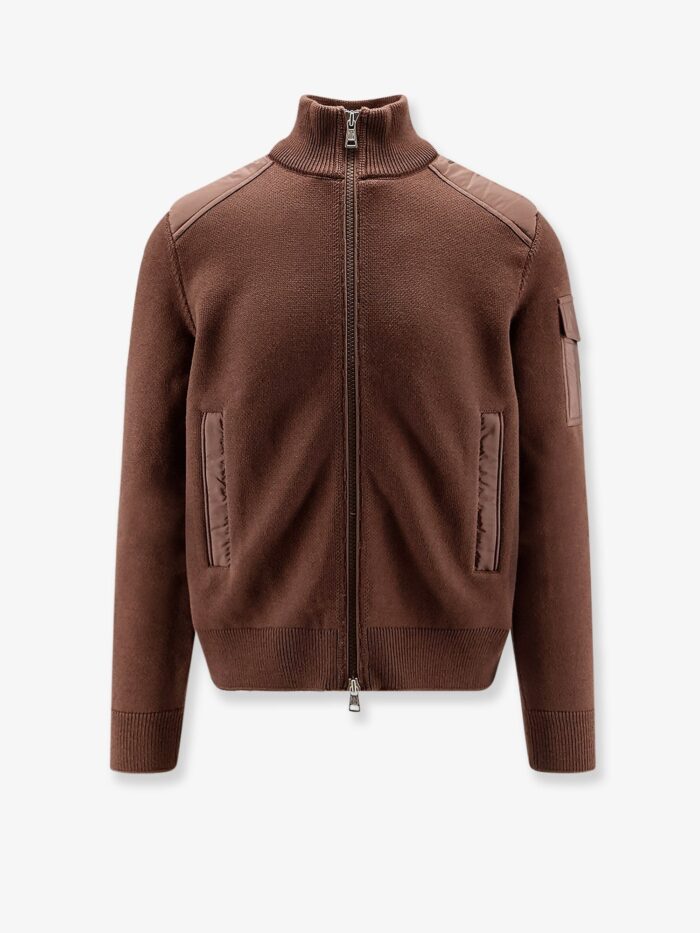 moncler virgin wool cardigan with logo patch Moncler Virgin Wool Cardigan With Logo Patch